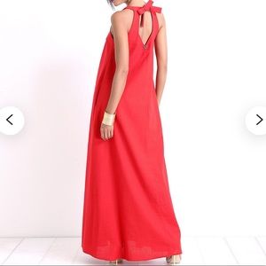 Red linen sleeveless dress🌹